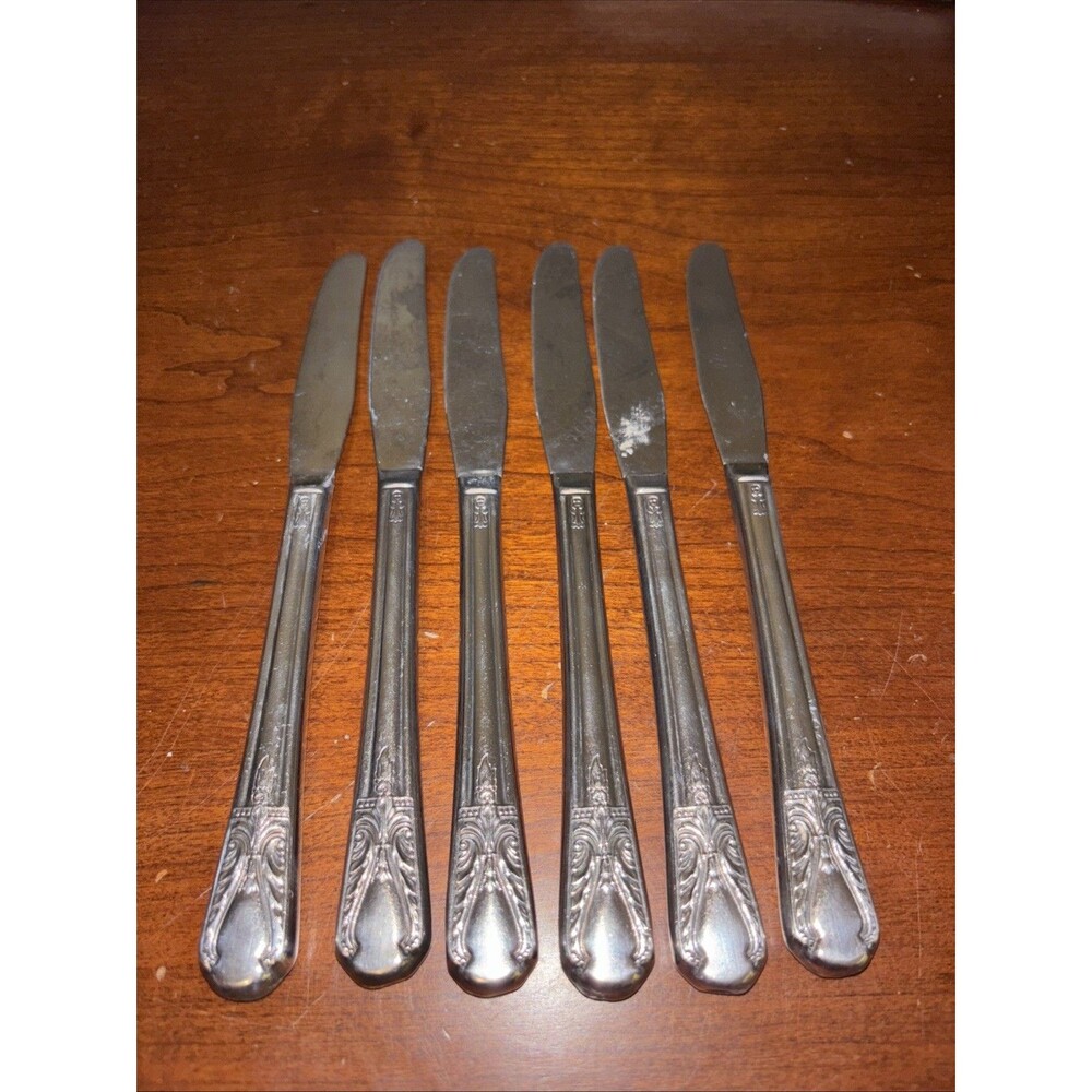 WM ROGERS MFG Avalon Cabin Silverplate Silverware Modern Hollow Grille Knife 8.5